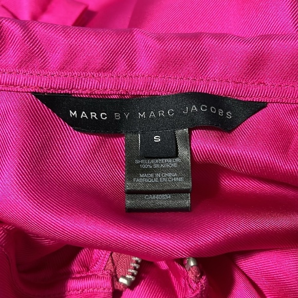 Marc by Marc Jacobs Blouse SILK Sleeveless Top Pleated Accents Pink Sz S - Picture 7 of 10